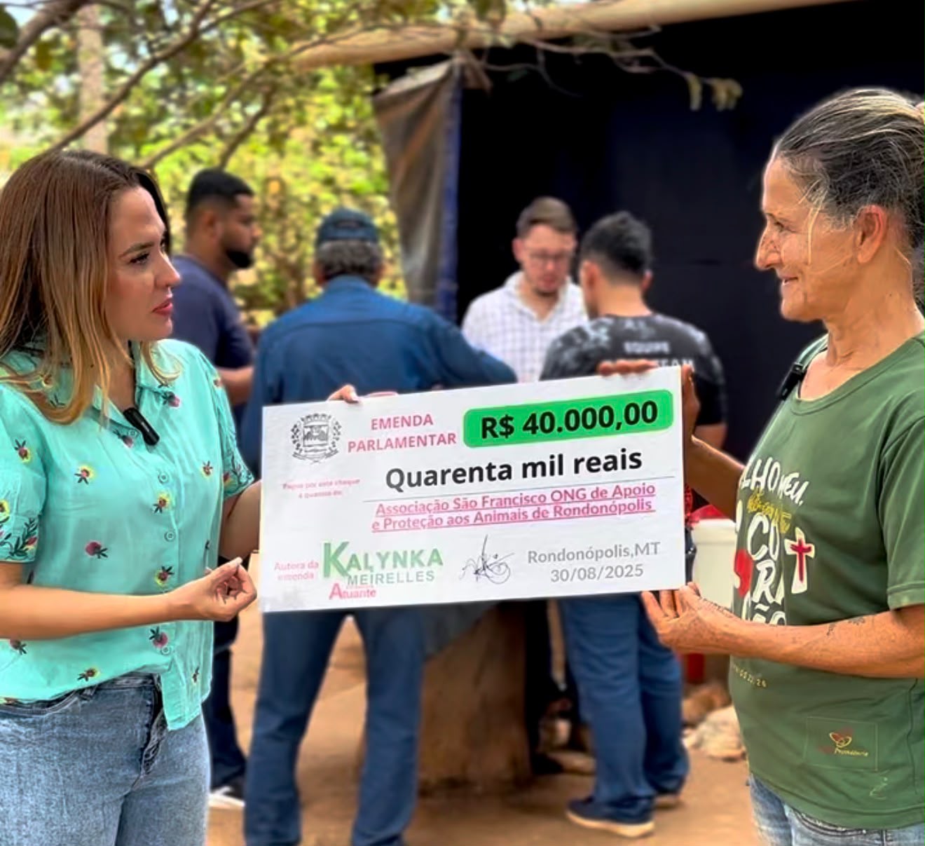 Kalynka entrega emenda à ONG São Francisco