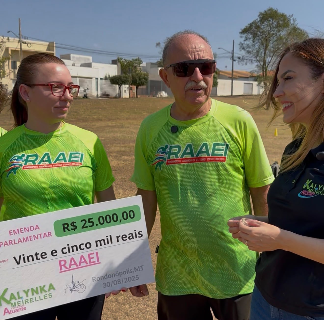 Registro da emenda de R$ 25 mil para a RAAEI